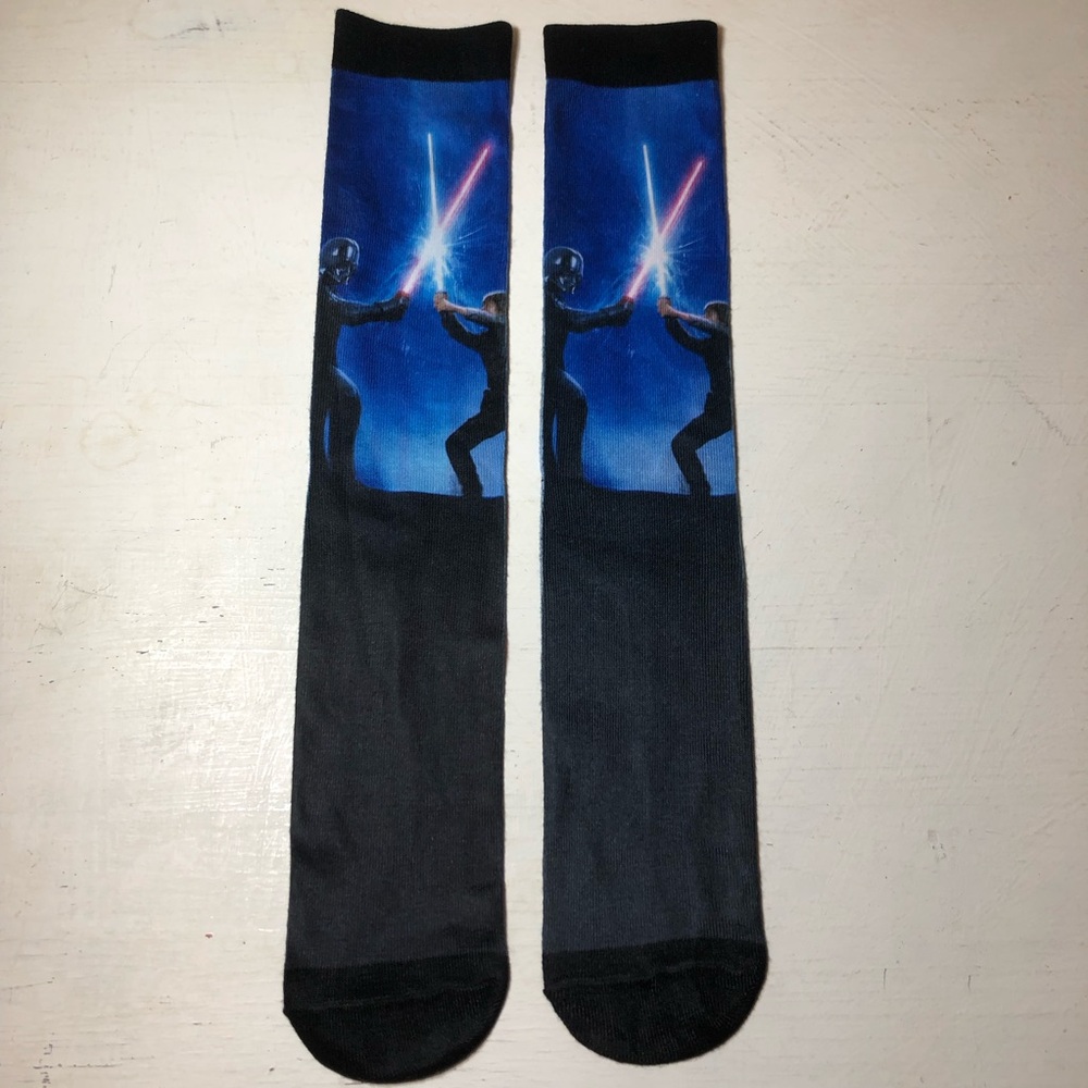 LFL Star Wars Blue Lightsaber Graphic Socks, NWOT, Unisex